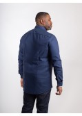 Chemise piqué Maneven manches extra-longues 72 cm bleu marine