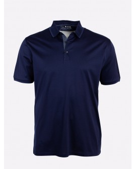 Polo jersey mercerisé Maneven grande taille bleu marine