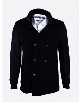 Manteau caban double col Trandy bleu marine pour homme grand