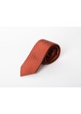 Cravate extra-longue 160 cm Maneven en soie micro pois rouge terracotta