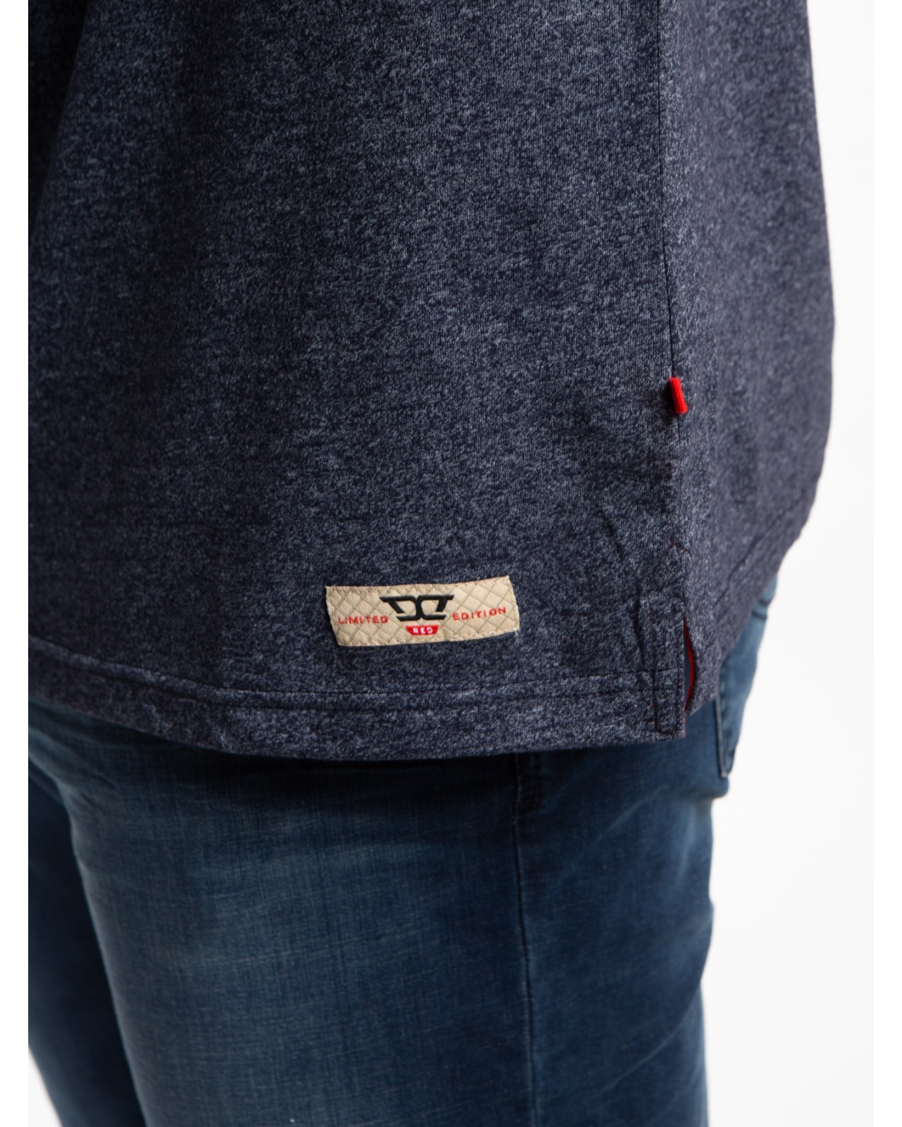 Polo chiné Duke grande taille bleu marine