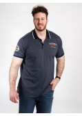 Polo chiné Duke grande taille bleu marine