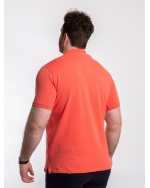 Polo piqué stretch Casa Moda grande taille corail