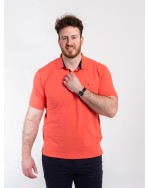 Polo piqué stretch Casa Moda grande taille corail