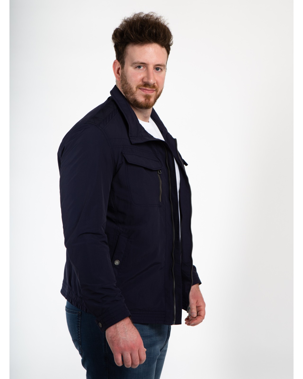 Blouson zippé Redpoint grande taille bleu marine