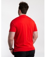 Tee shirt jersey col V San Roch grande taille rouge
