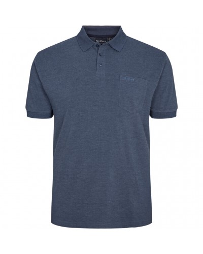 Polo piqué chiné North 564 grande taille bleu indigo