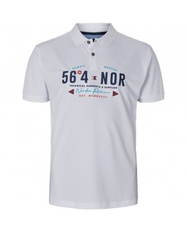 Polo piqué brodé North 564 grande taille blanc