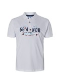 Polo piqué brodé North 564 grande taille blanc