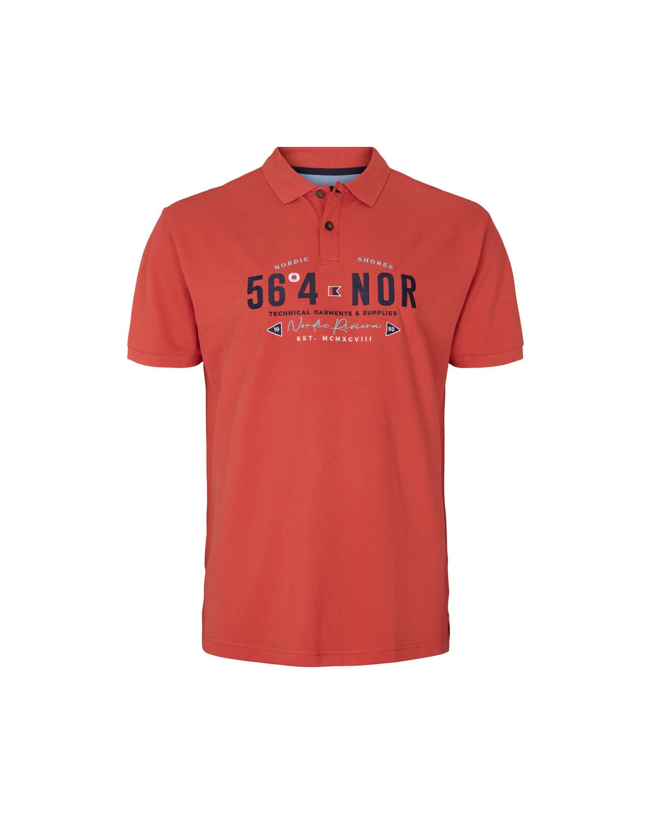 Polo piqué brodé North 564 grande taille rouge