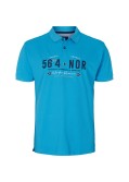Polo piqué brodé North 564 grande taille turquoise