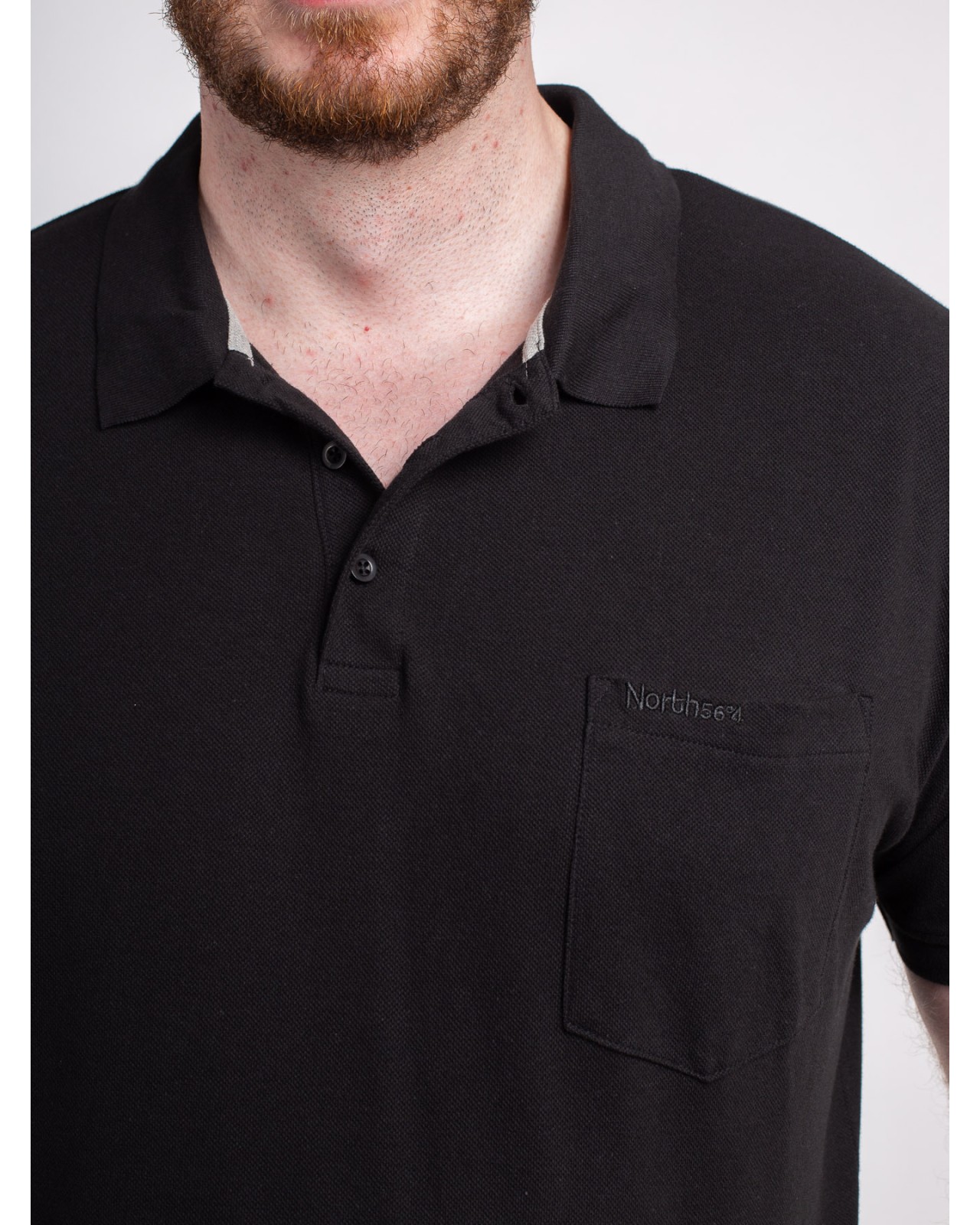 Polo piqué North 564 grande taille noir