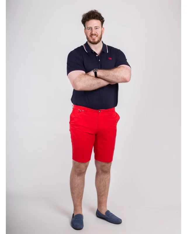 Short chino Bugatti grande taille rouge