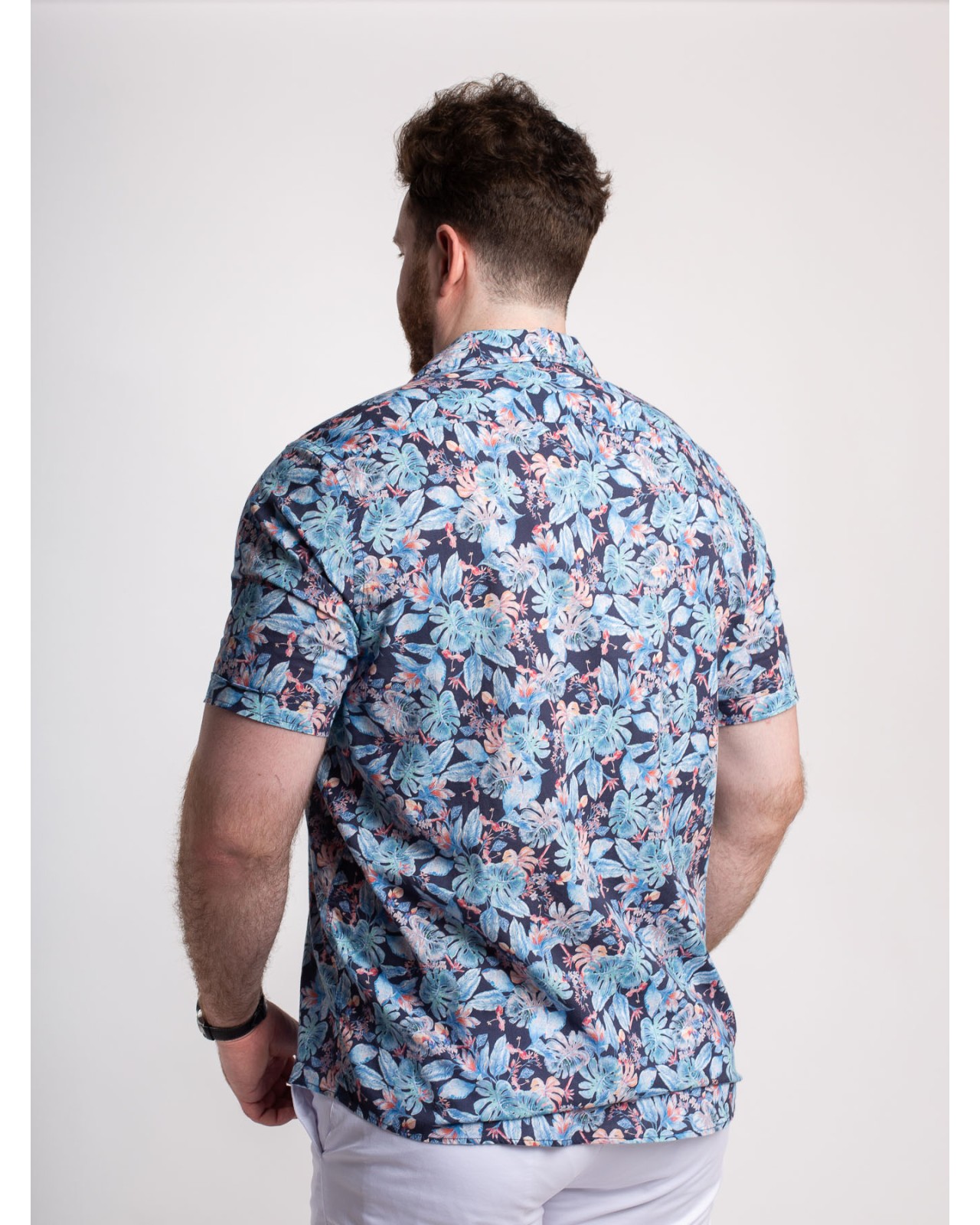 Chemisette Maneven grande taille tropical bleu marine