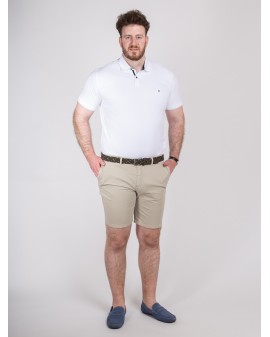 Short chino 1214 grande taille avec ceinture beige