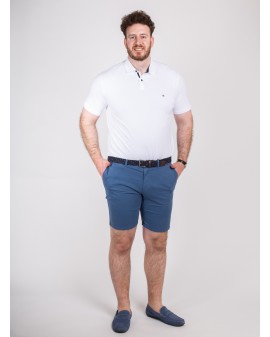 Short chino 1214 grande taille avec ceinture bleu