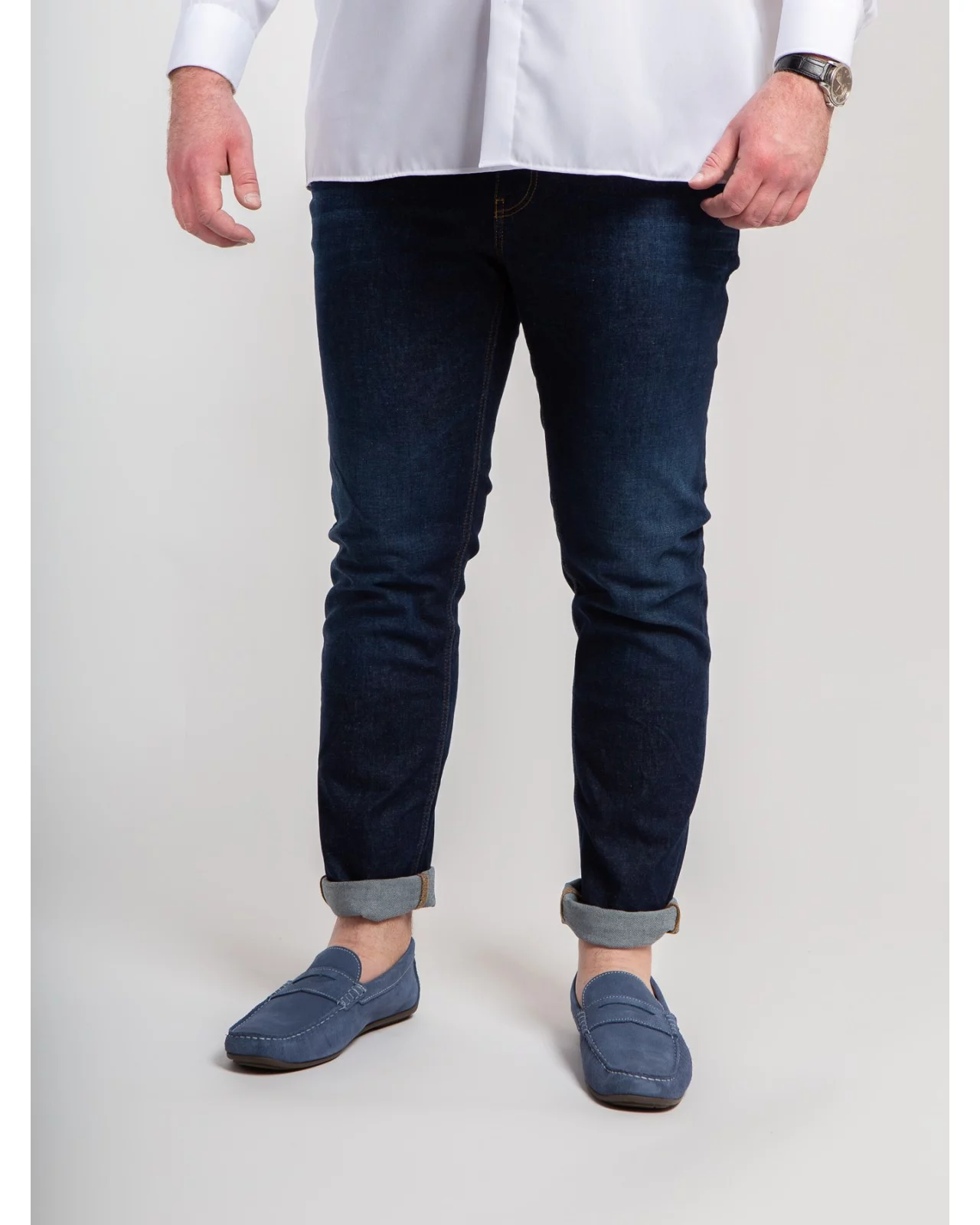 Jean Maneven bleu foncé grande longueur de jambe 38US