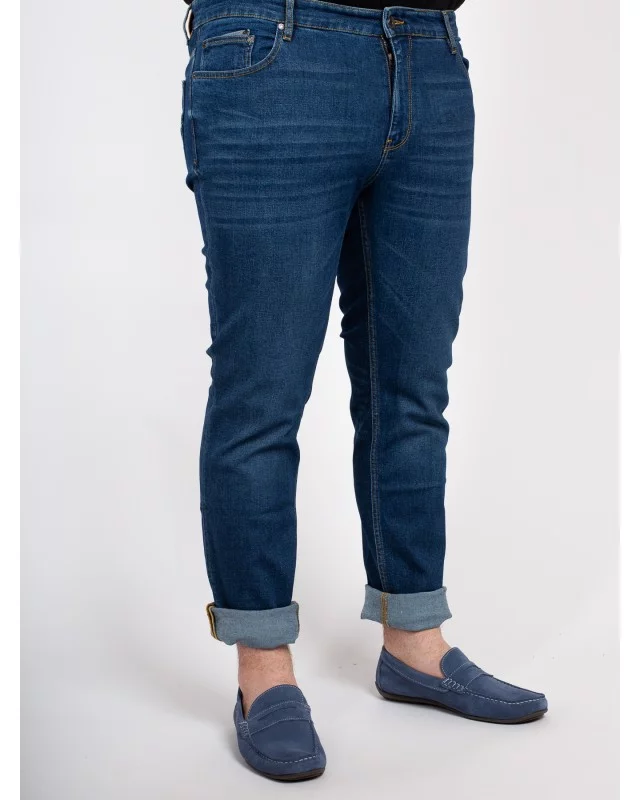 Jean Maneven bleu marine grande longueur de jambe 38US