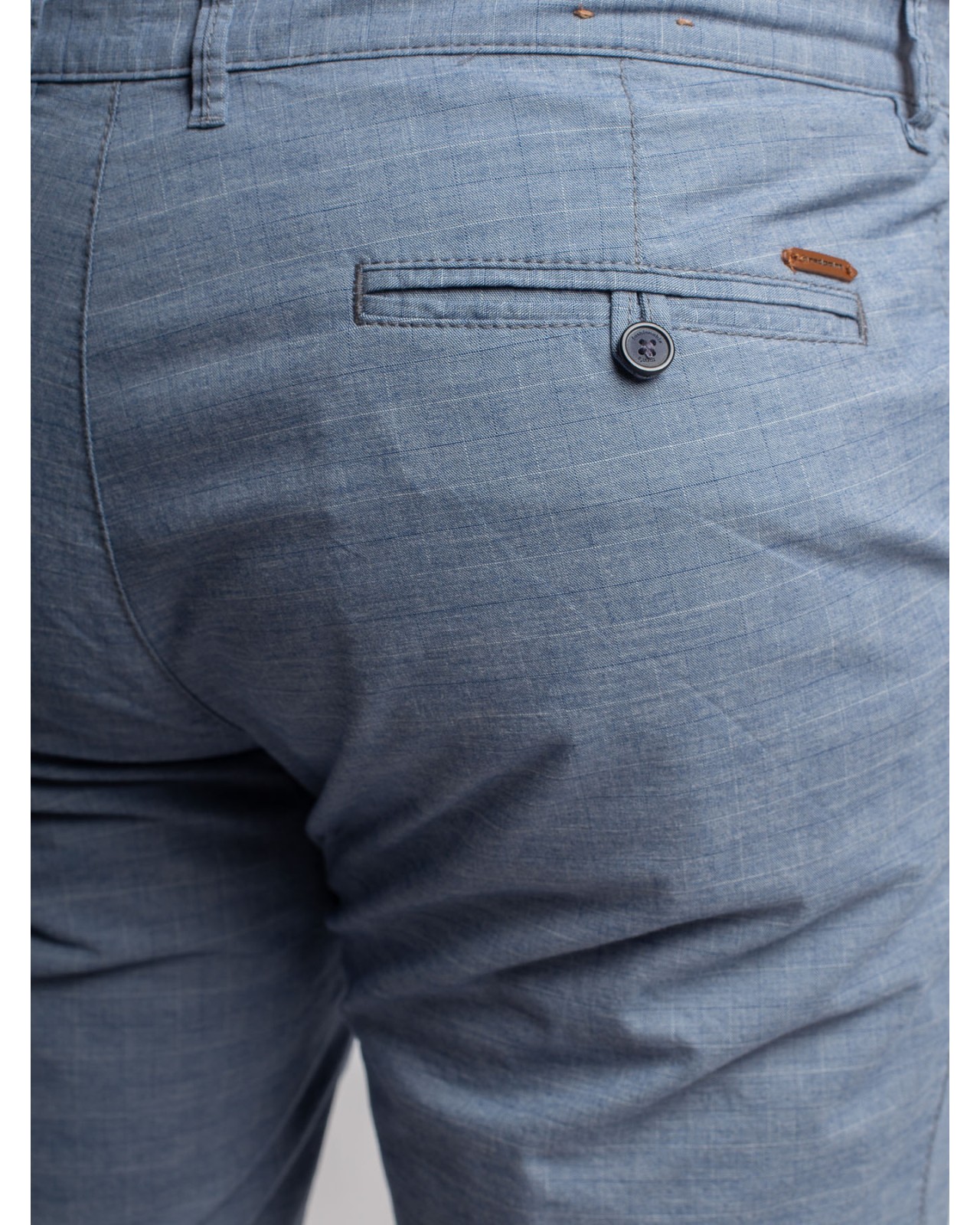 Short chino à carreaux Redpoint grande taille bleu clair