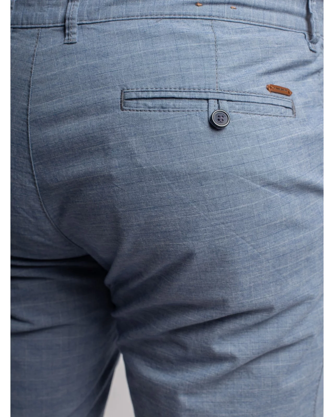 Short chino à carreaux Redpoint grande taille bleu clair