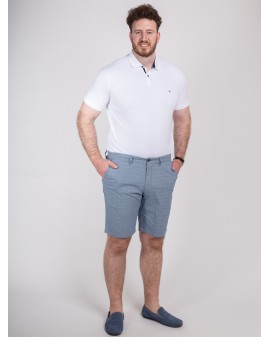 Short chino à carreaux Redpoint grande taille bleu clair