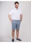 Short chino à carreaux Redpoint grande taille bleu clair