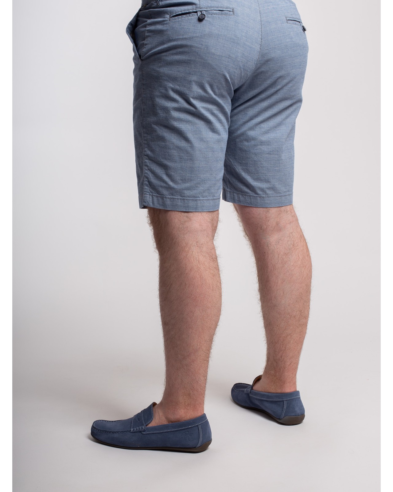 Short chino à carreaux Redpoint grande taille bleu clair
