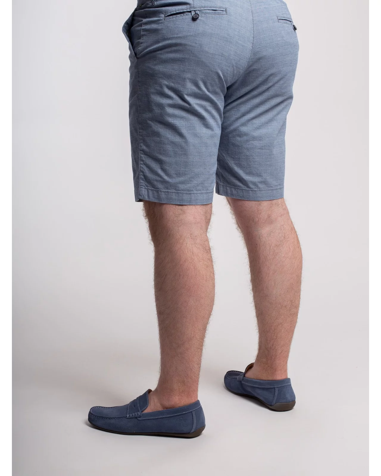 Short chino à carreaux Redpoint grande taille bleu clair