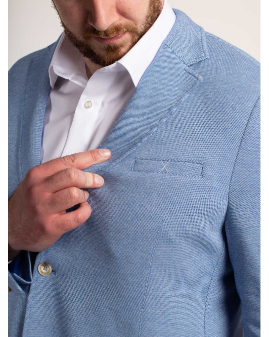 Veste destructurée non doublée S4 grande taille bleu