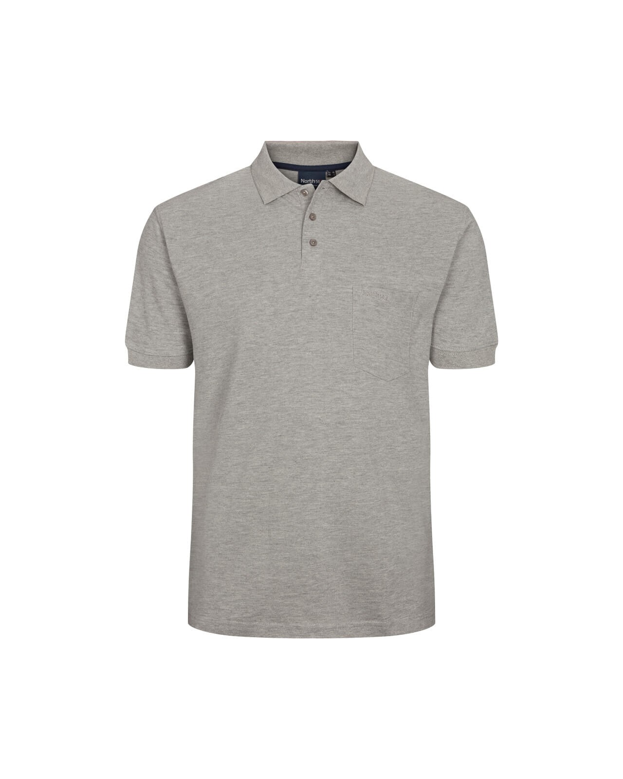Polo piqué chiné North 564 grande taille gris