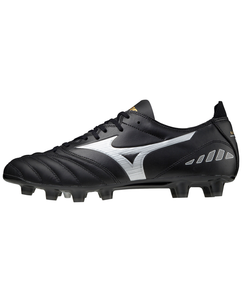 Chaussures de foot Morelia MD en cuir Mizuno grande taille noir