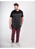 Tee shirt color block Duke grande taille anthracite