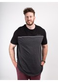 Tee shirt color block Duke grande taille anthracite