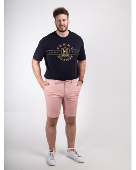 Short chino armuré 1214 grande taille rose