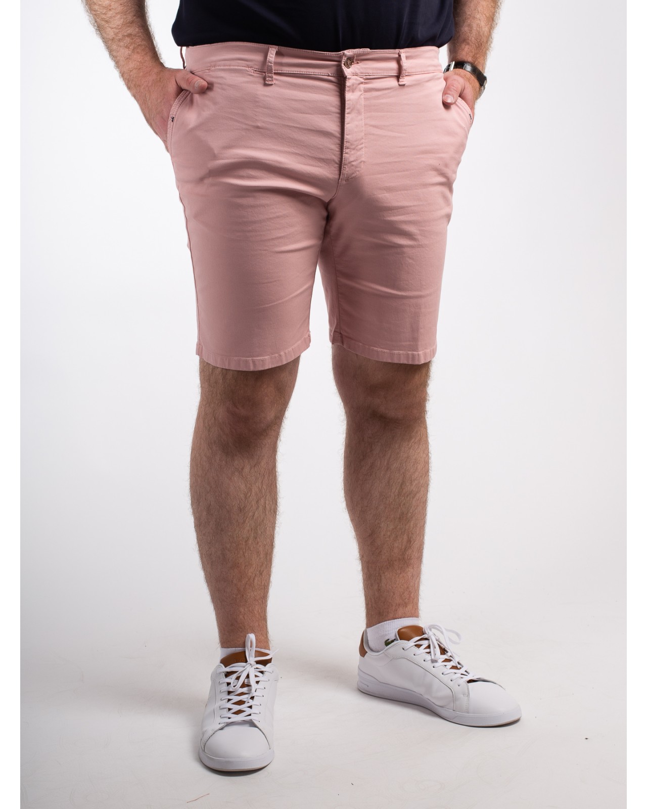 Short chino armuré 1214 grande taille rose