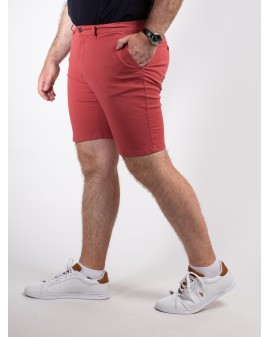 Short chino armuré 1214 grande taille rouge