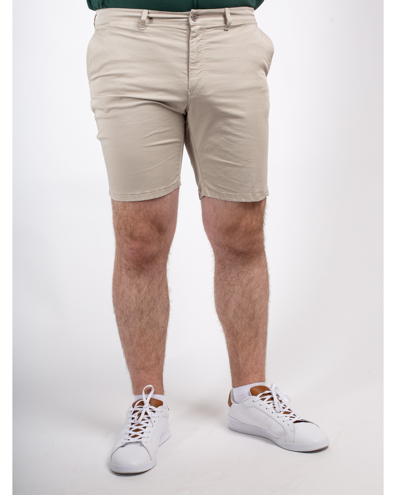 Short chino 1214 grande taille gabardine beige