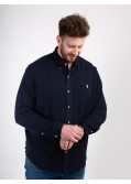 Chemise en maille piqué Ralph Lauren grande taille bleu marine