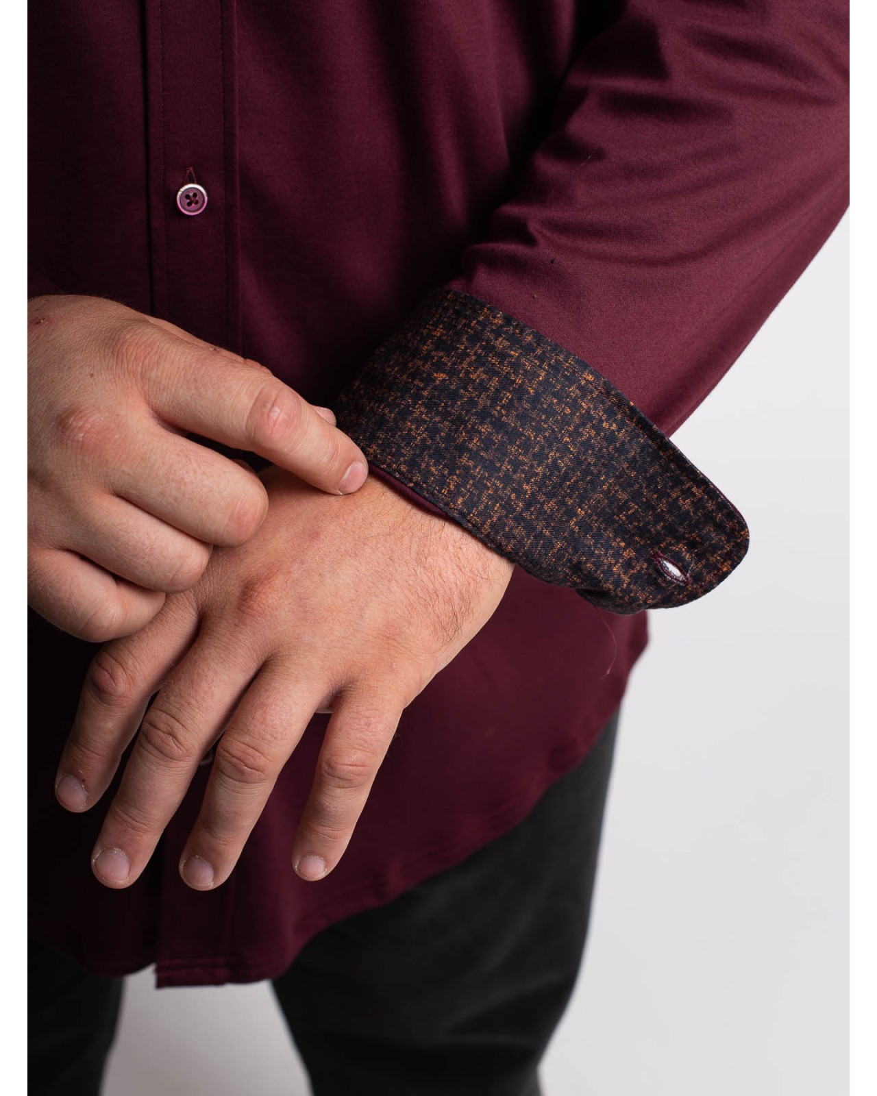 Chemise en jersey Hastorg grande taille bordeaux