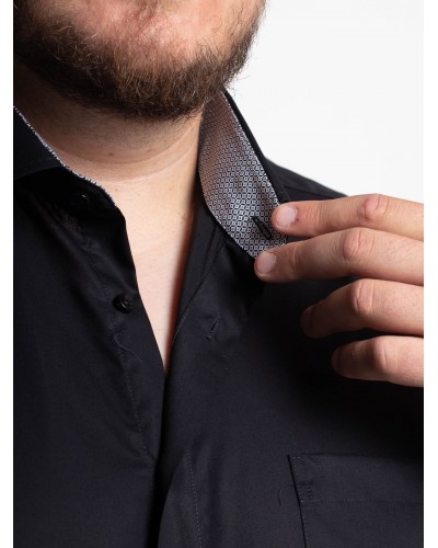 Chemise popeline Maneven grande taille avec opposition noire