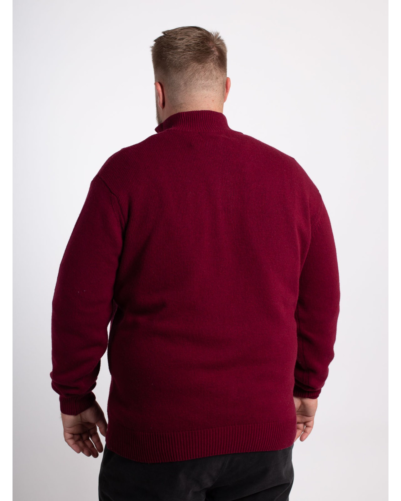 Pull camionneur cachemire Maneven grande taille bordeaux