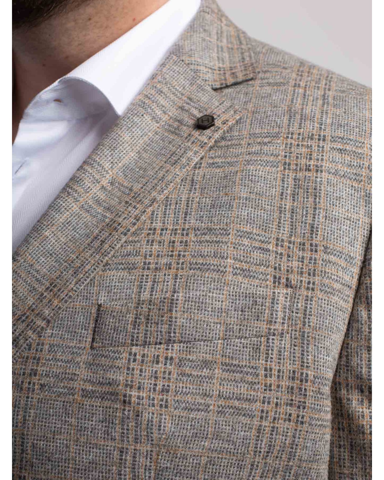 Veste en maille Daniel Hechter grande taille à carreaux beige