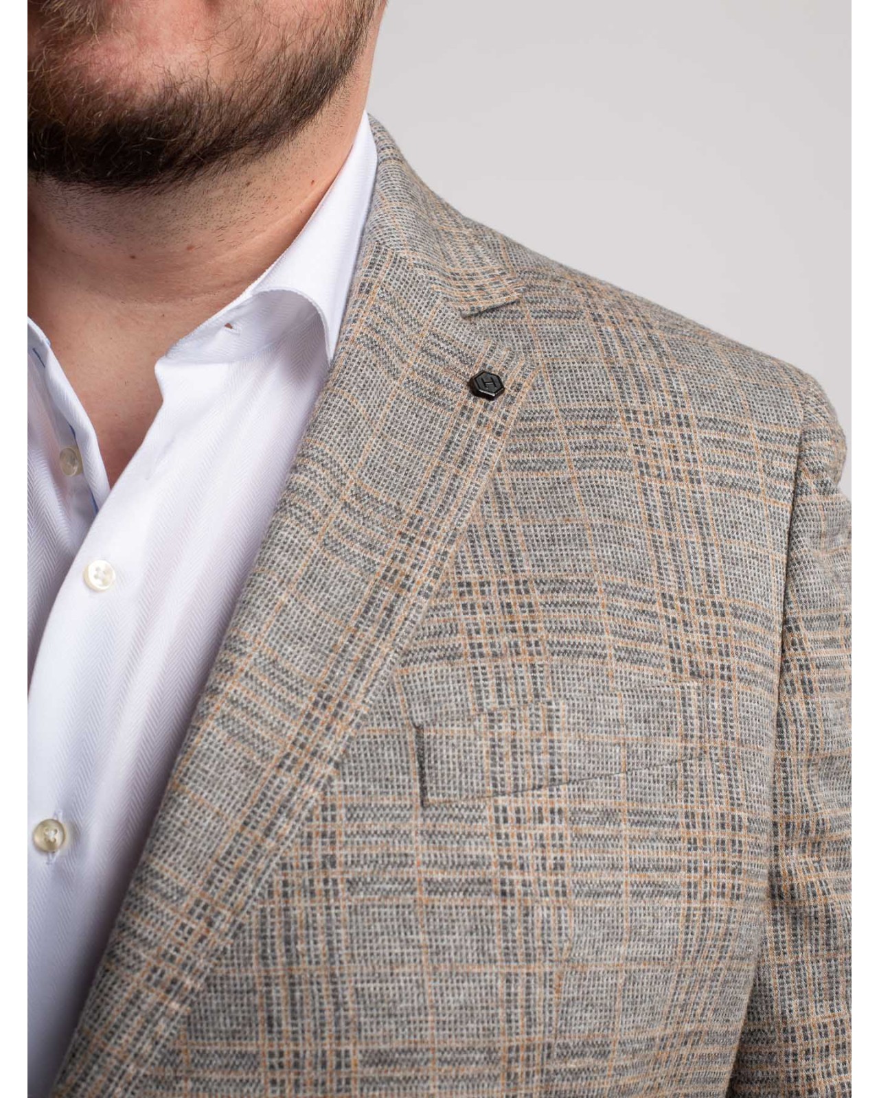 Veste en maille Daniel Hechter grande taille à carreaux beige