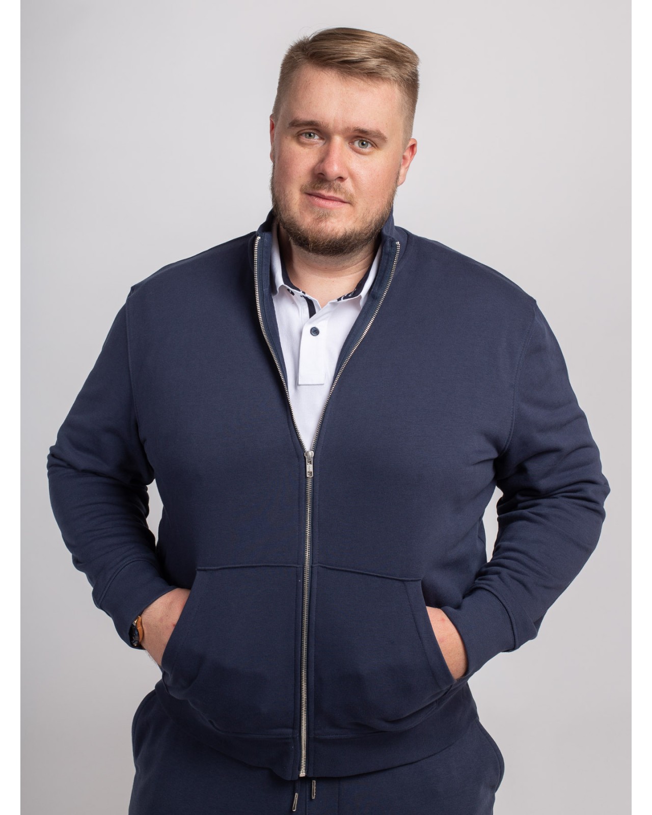 Haut de survêtement MN03 grande taille bleu marine