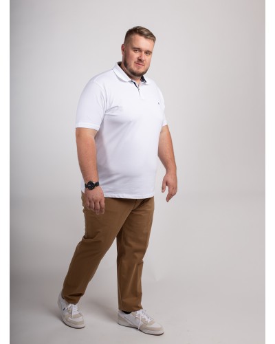 Pantalon chino Maneven grande taille noisette