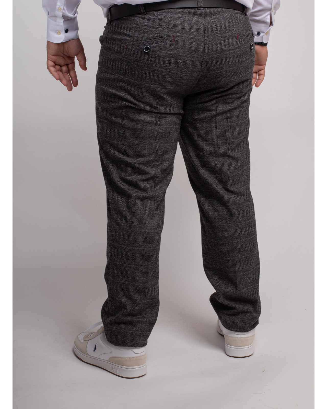 Pantalon chino flanelle Maneven grande taille anthracite