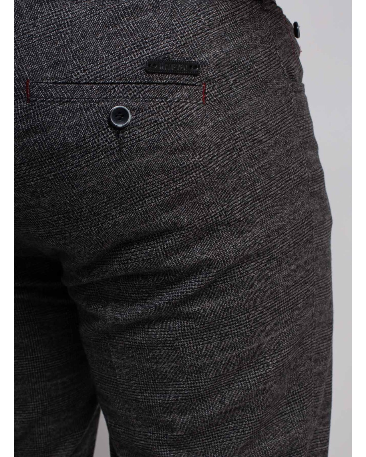 Pantalon chino flanelle Maneven grande taille anthracite