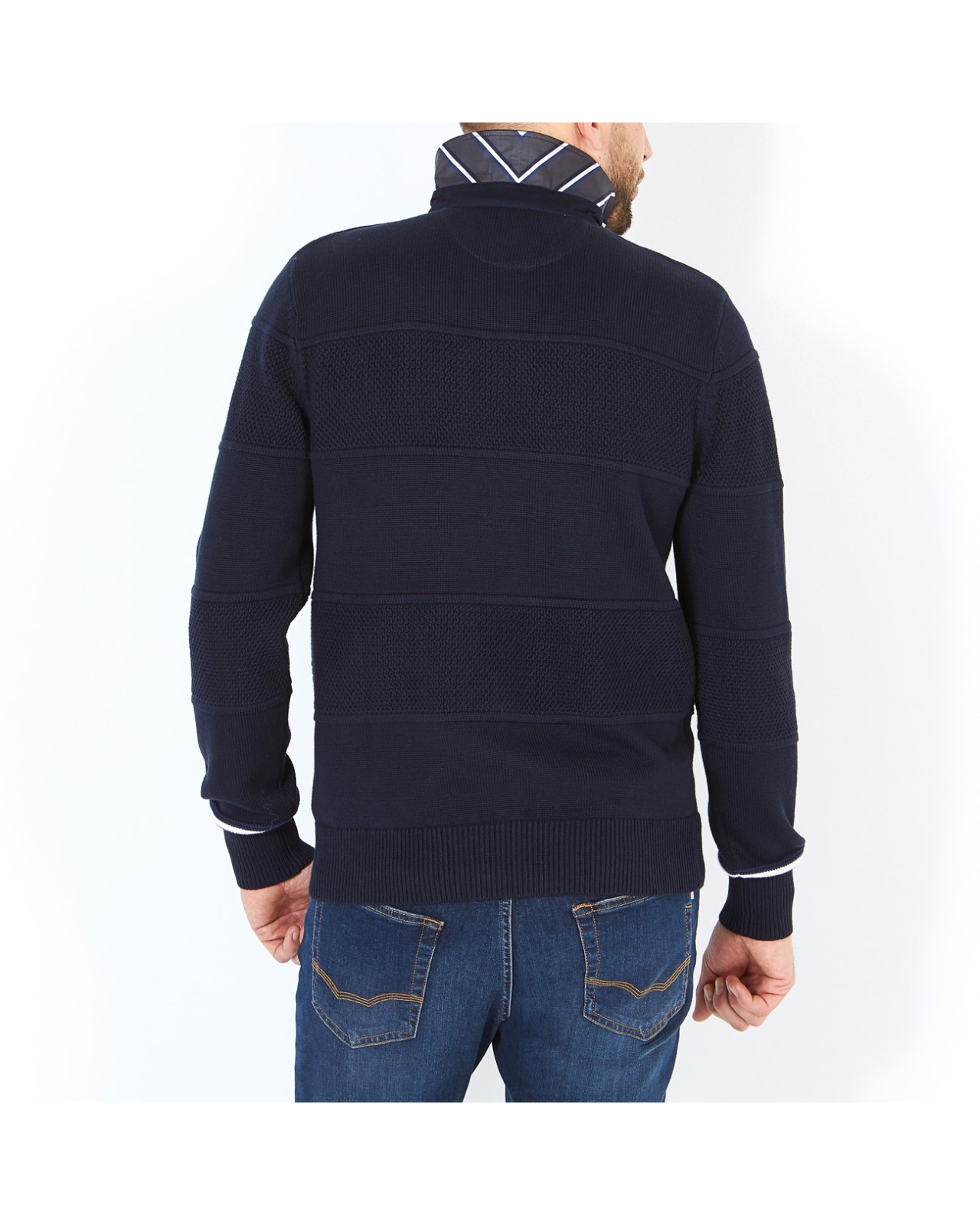 Pull jeu de maille Eden Park grande taille bleu marine
