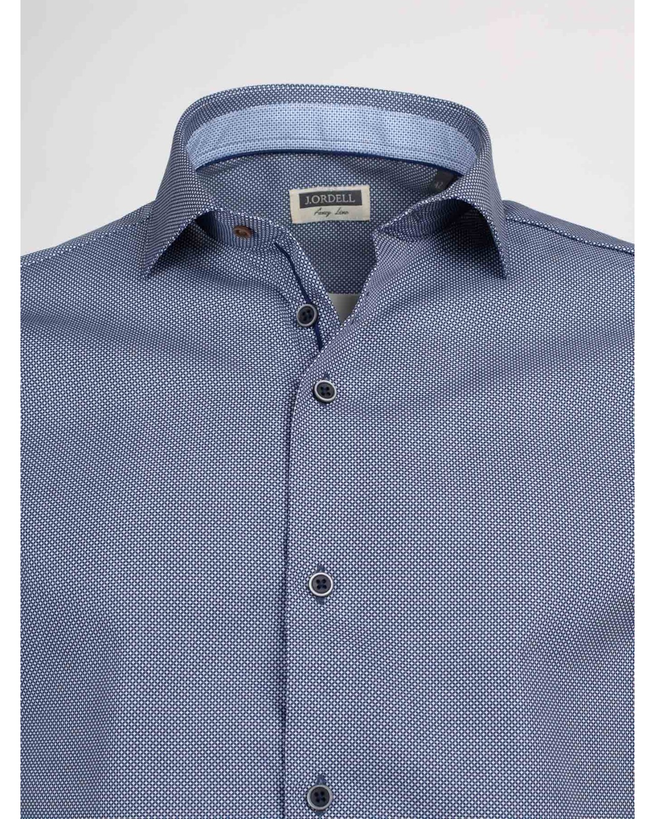 Chemise micro motif croix J.Ordell manches extra-longues 72 cm bleu marine NI