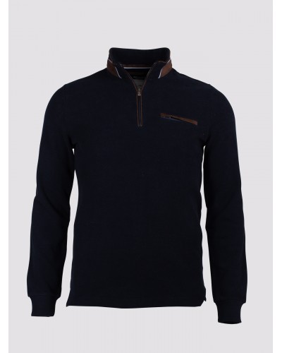 Sweat col camionneur Maneven bleu marine pour homme grand